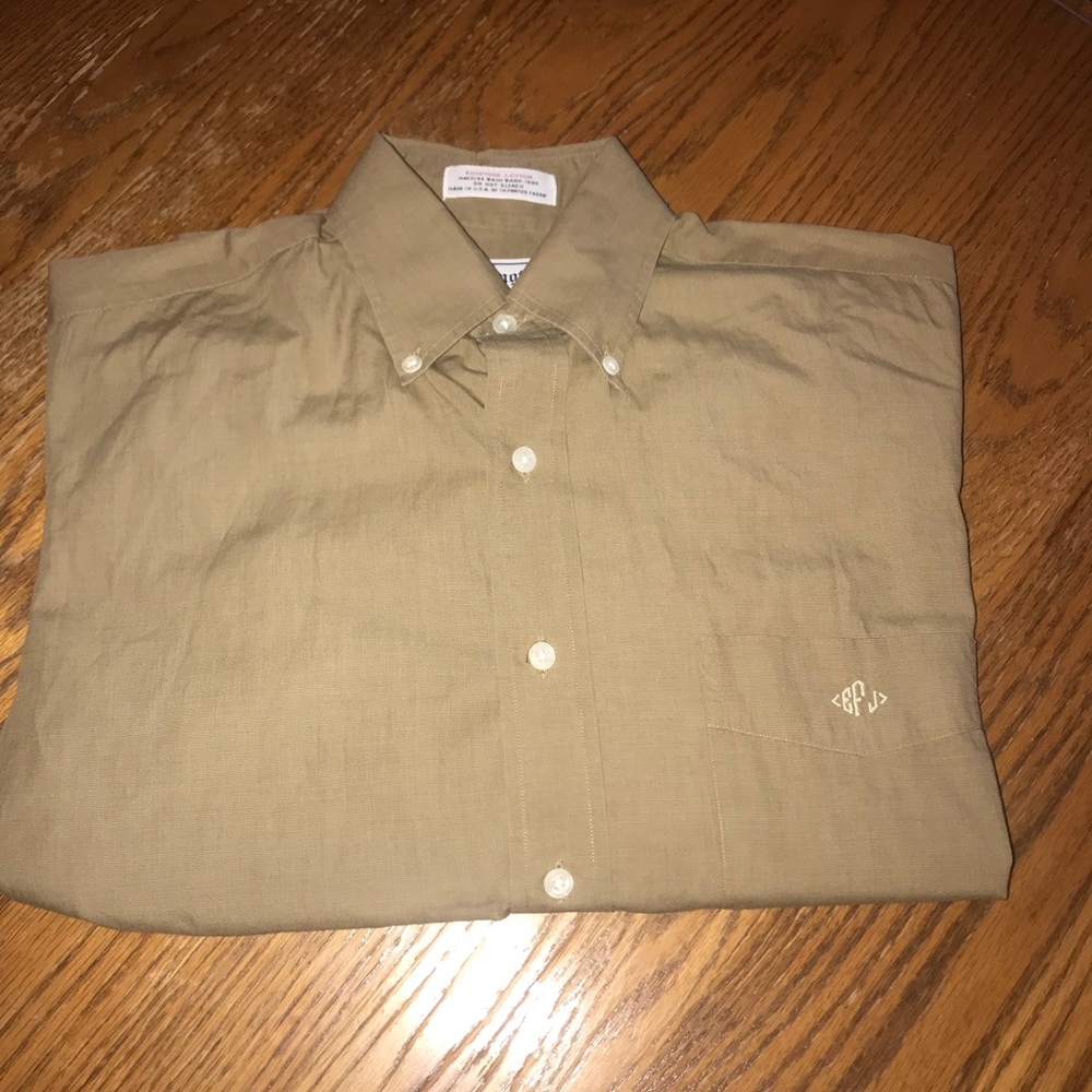 Huntington Egytian Cotton Tan Button Down Shirt